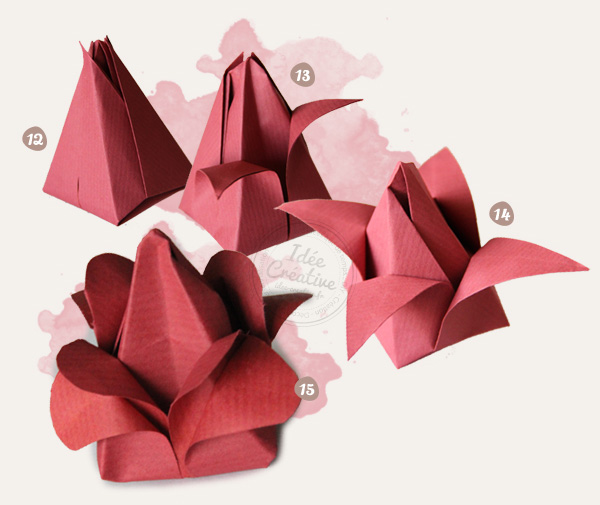 Tutoriel pliage fleur origami rose tulipe